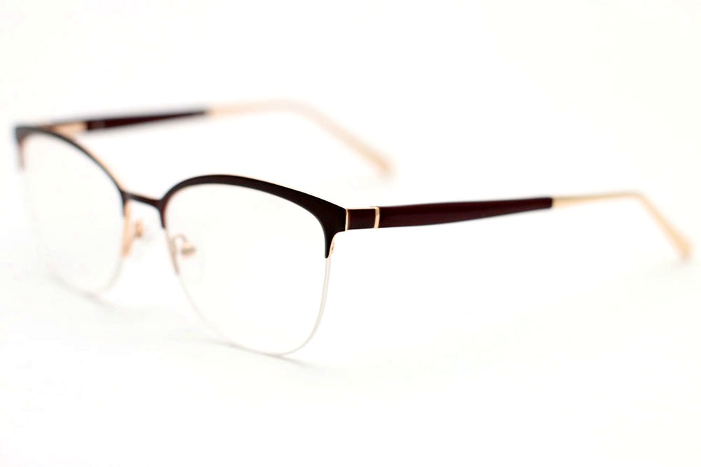 YS 3573 C7 _ 54#17-140 _ Metal vinho fosco e Haste em acetato com metal dourado